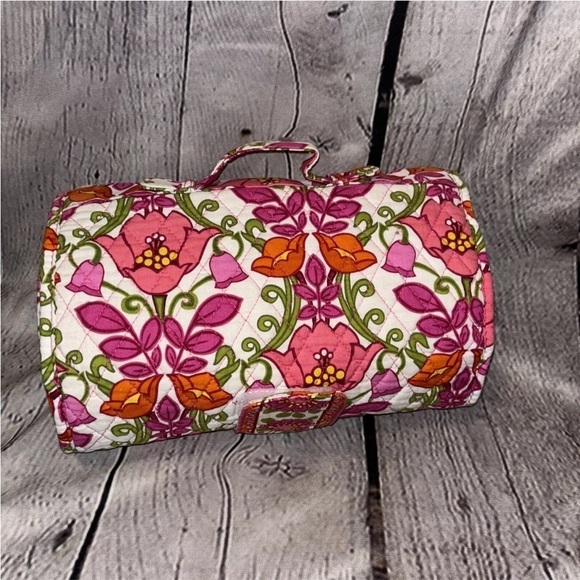 Vera Bradley Diaper Changing Pad Clutch Wipe Holder Pink Paisley Floral - Picture 2 of 5